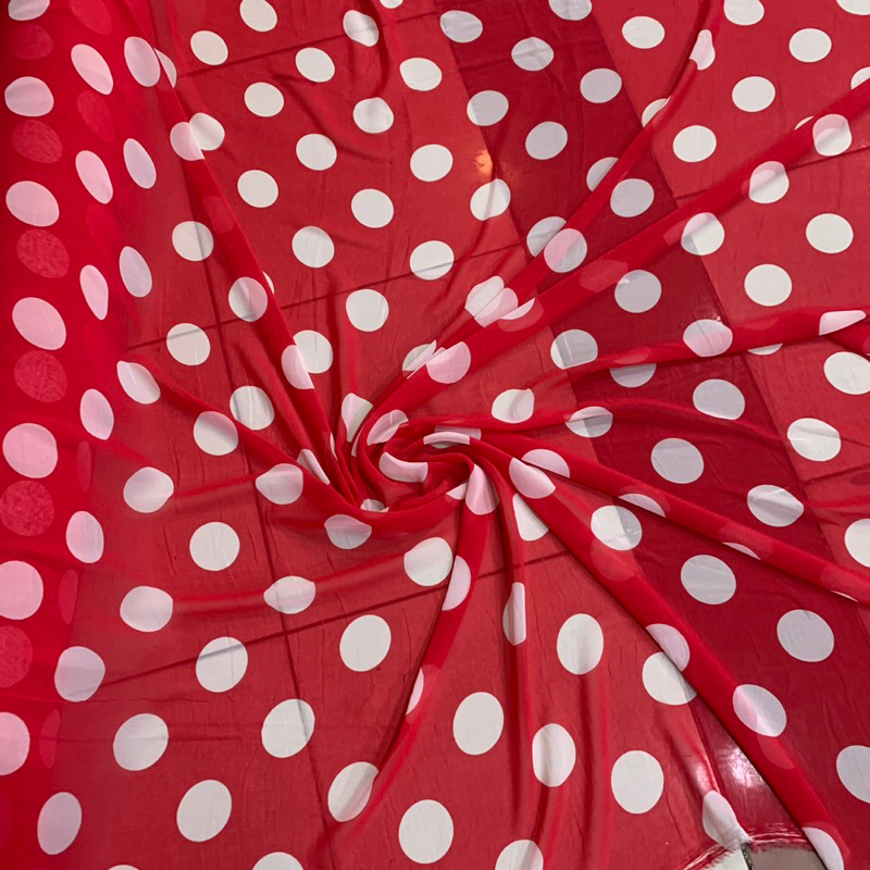 kain sifon motif polkadot - kain ceruty motif - kain ceruty polkadot - kain chiffon polkadot