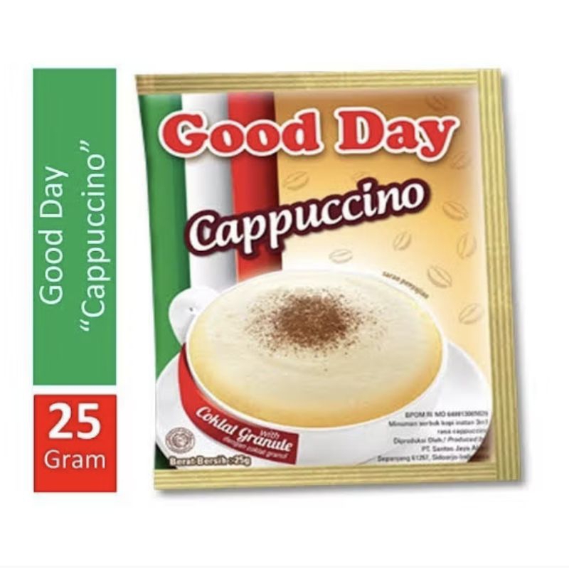 

Good Day Cappucino 1 Renceng Isi 10 Pcs - Minuman Instan Praktis