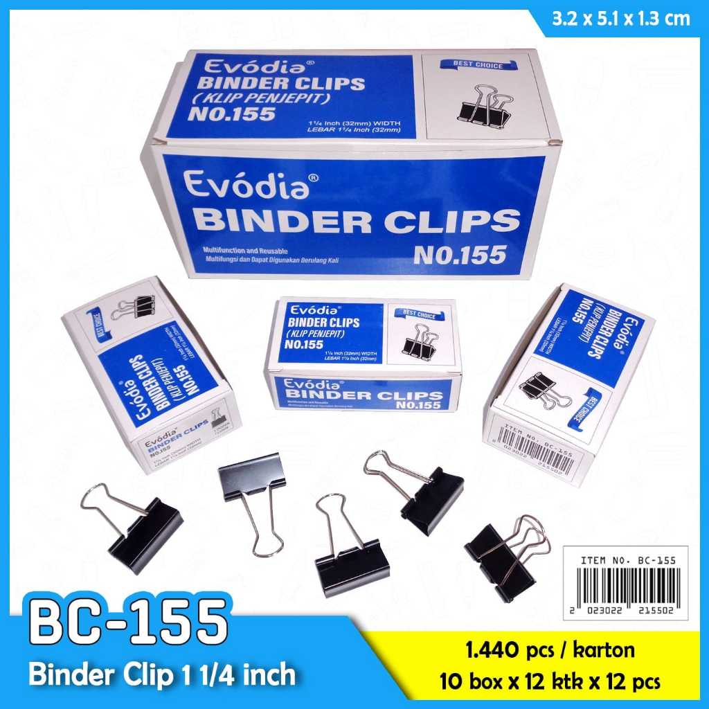 

Penjepit kertas Binder clip No 155 per pack isi 12 klip