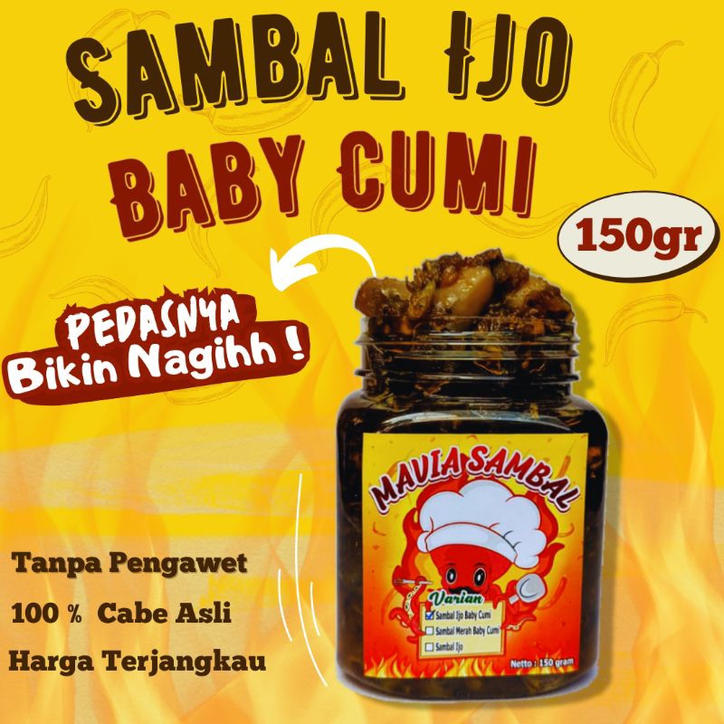 

Mavia Sambal - Sambal Ijo Baby Cumi 150 gr