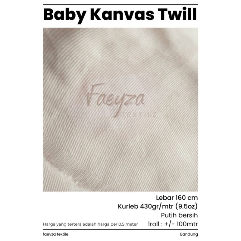 Kain Yfaino Baby Kanvas PE Twill print sublim bahan tas totebag lebar 160cm berat 430 gram/meter