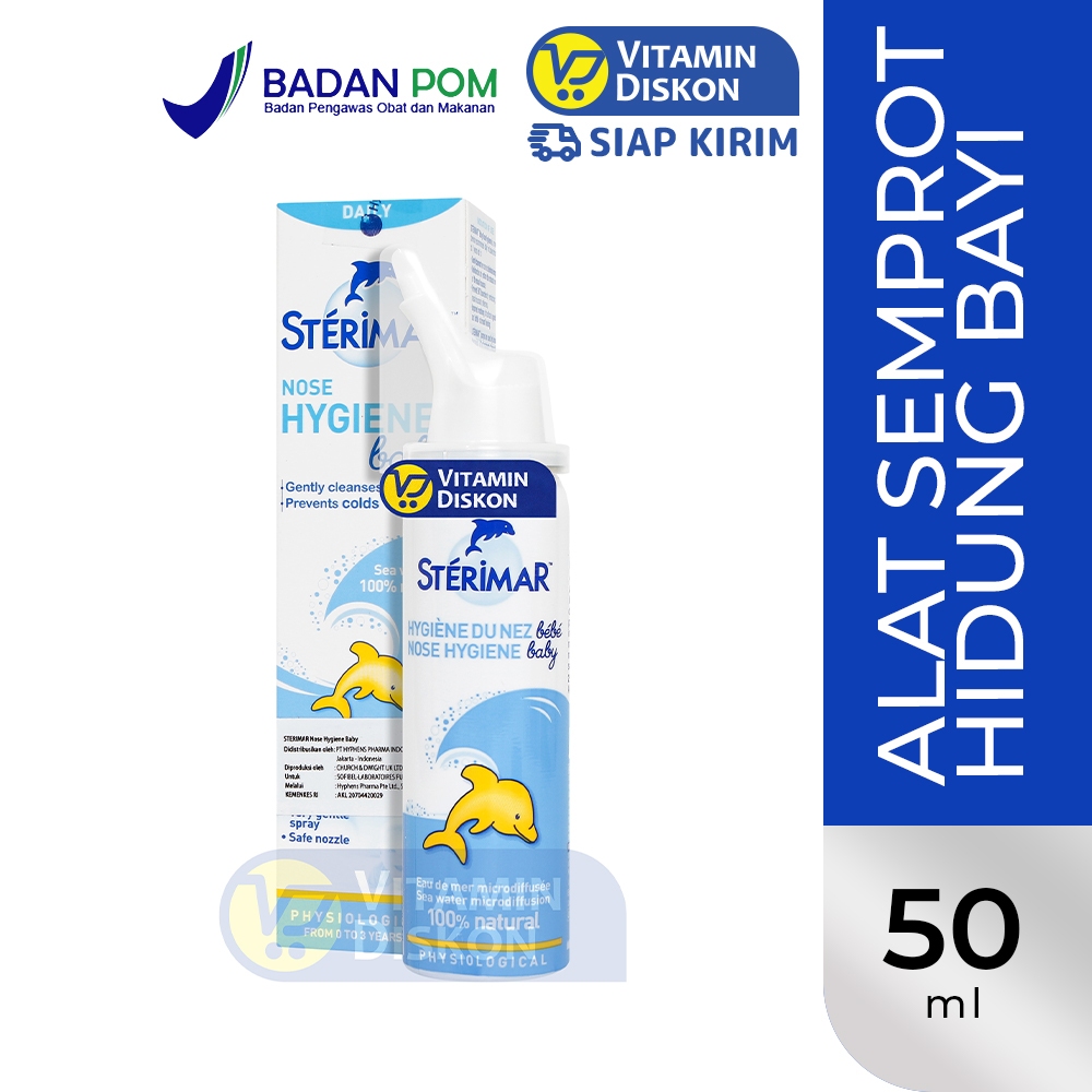 STERIMAR NOSE HYGIENE BABY GENTLY CLEANSES AND PREVENT COLDS 50ML - Semprotan Hidung Bayi Flu Pilek 