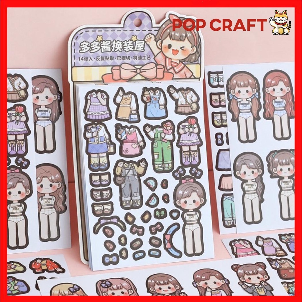 

PC Stiker Pack DIY Dress Up Pakaian Lucu Dengan Kertas Tema Taman Dodogirl Buku Stiker Anak TLD109