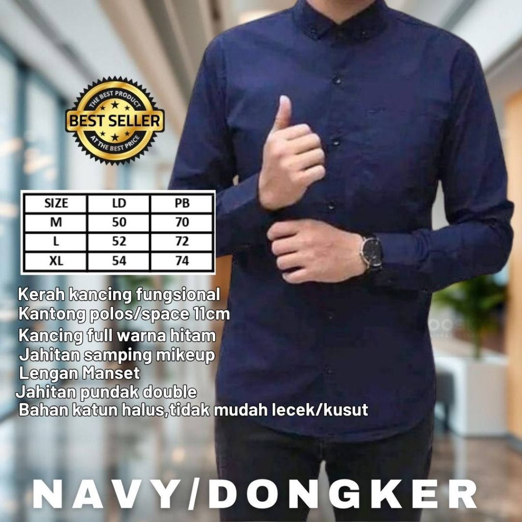 (Doosky) Kemeja pria lengan panjang/kemeja lengan panjang pria/kemeja pria panjang