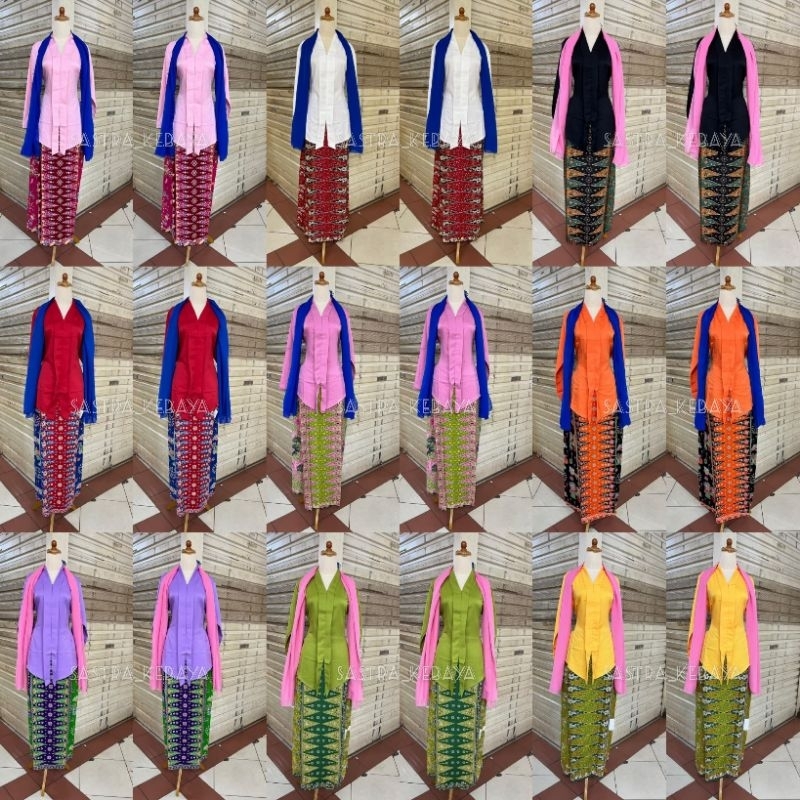 Sastra_kebaya // setelan kebaya encim polos // kebaya encim Abang none Betawi // setelan kebaya enci