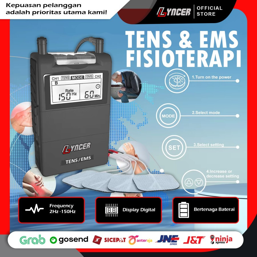 BEST TENS EMS NMES Dual Channel NET STIM PLUS ALAT FISIOTERAPI PORTABLE