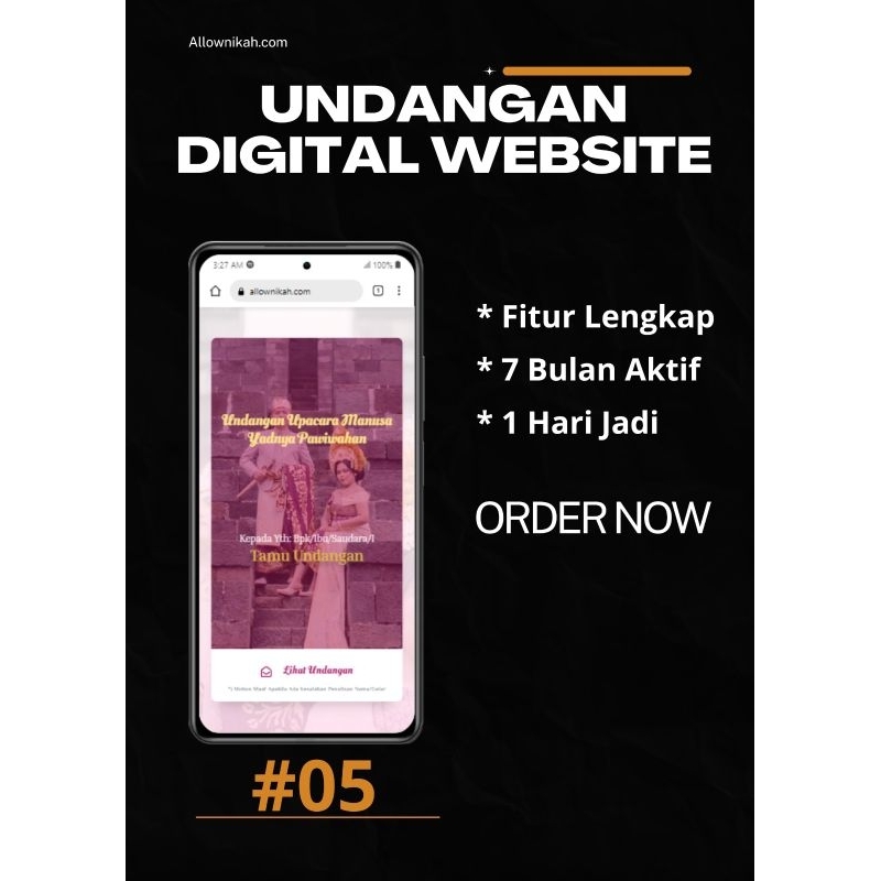 Undangan Pernikahan Digital Tema Adat Bali