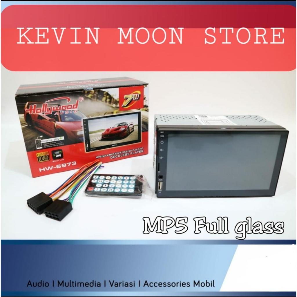 Head Unit Double Din MP5 7 inch Mirror Link Hollywood HW6973 Bluetooth Full Glas Touch Screen Body S