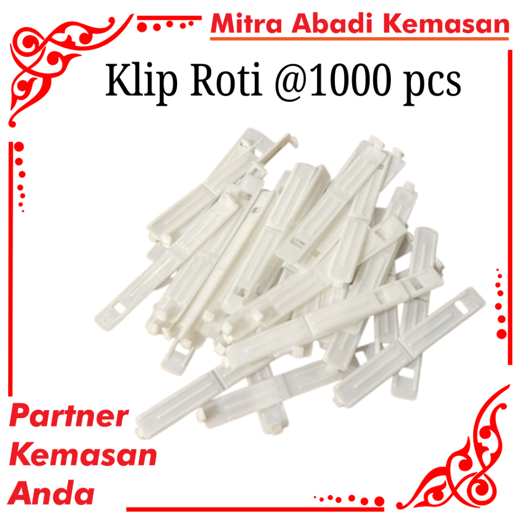 Klip Roti | Klip Roti Tawar Putih 1000 pcs | Penjepit Plastik