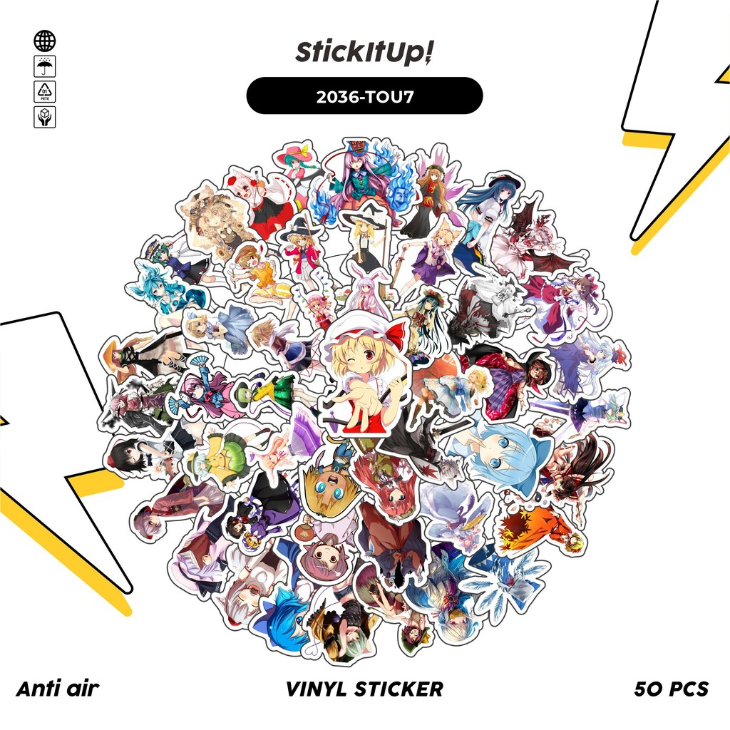 

COD✨ 50 Pcs Stiker Pack GAME SERIES TOUHOU PROJECT CHARACTER MIX 07 Lucu Aesthetic Vynil Waterproof untuk Freebies Sticker Buku Journal Casing HP Laptop