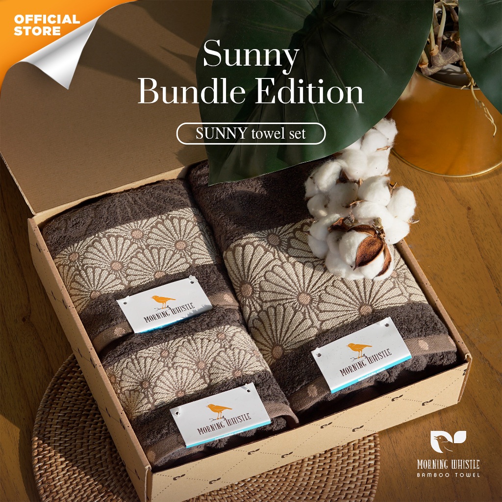 Handuk Morning Whistle Bamboo Towel - Sunny / Kado Paket Gift Souvenir Handuk Hadiah
