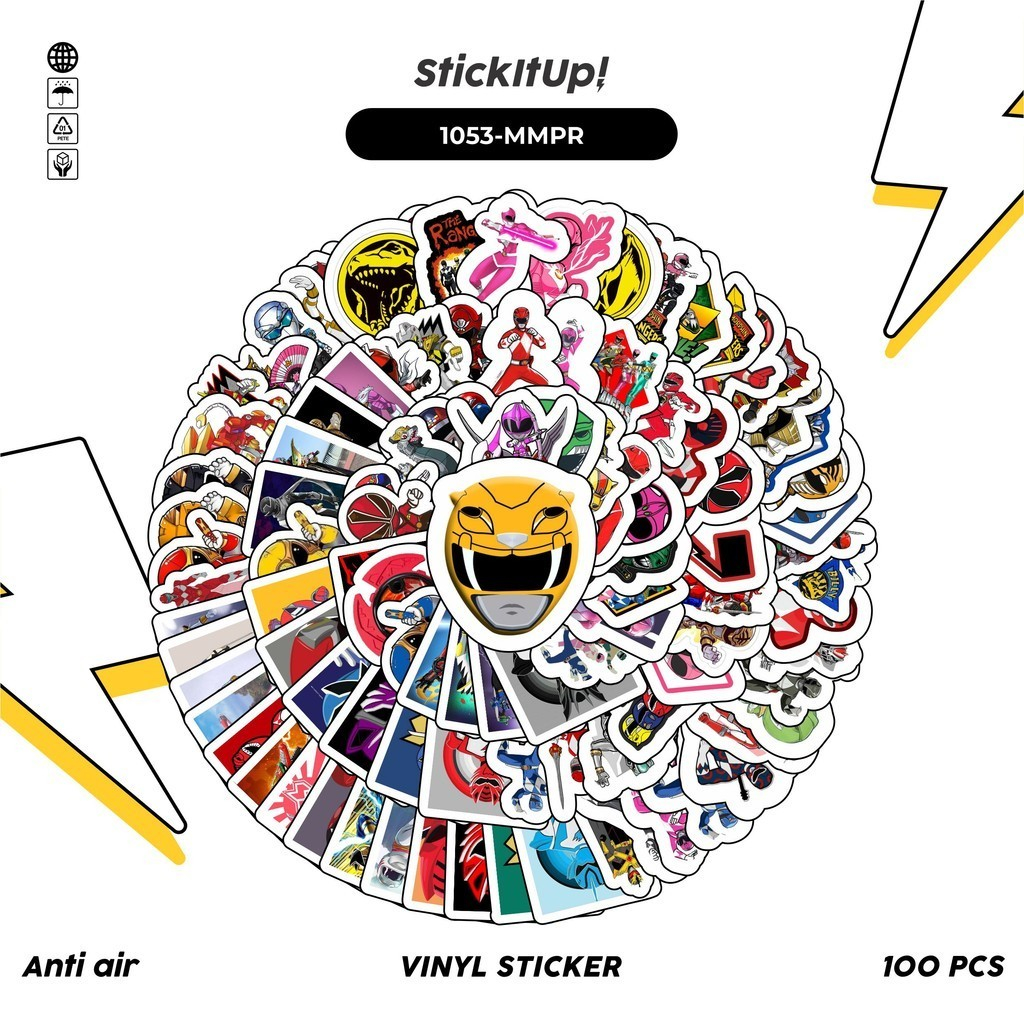 

COD✨ 100 Pcs Stiker Pack Mighty Morphin Power Rangers Lucu Aesthetic Vynil Waterproof untuk Freebies Sticker Buku Journal Casing HP Laptop