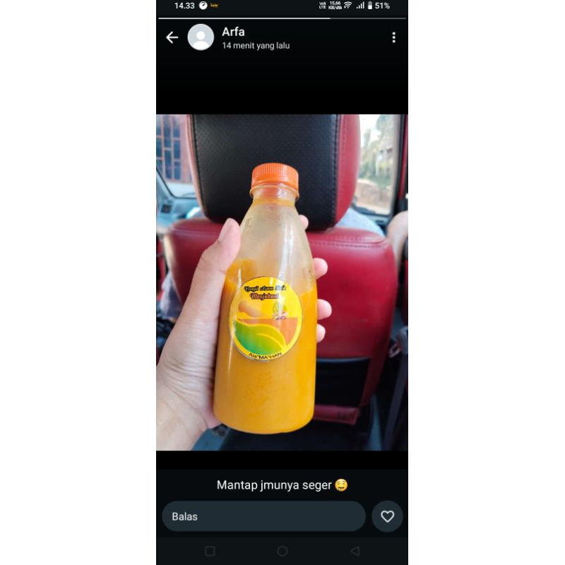 

Jamu tradisional Kunyit Asam Sirih Manjakani Harga/1 Botol