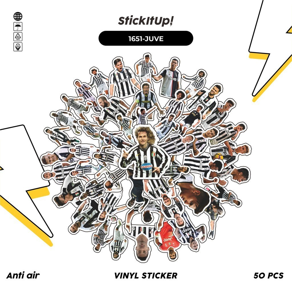 

COD✨ 100 Pcs Stiker Pack FOOTBALL SERIES JUVENTUS FC Lucu Aesthetic Vynil Waterproof untuk Freebies Sticker Buku Journal Casing HP Laptop