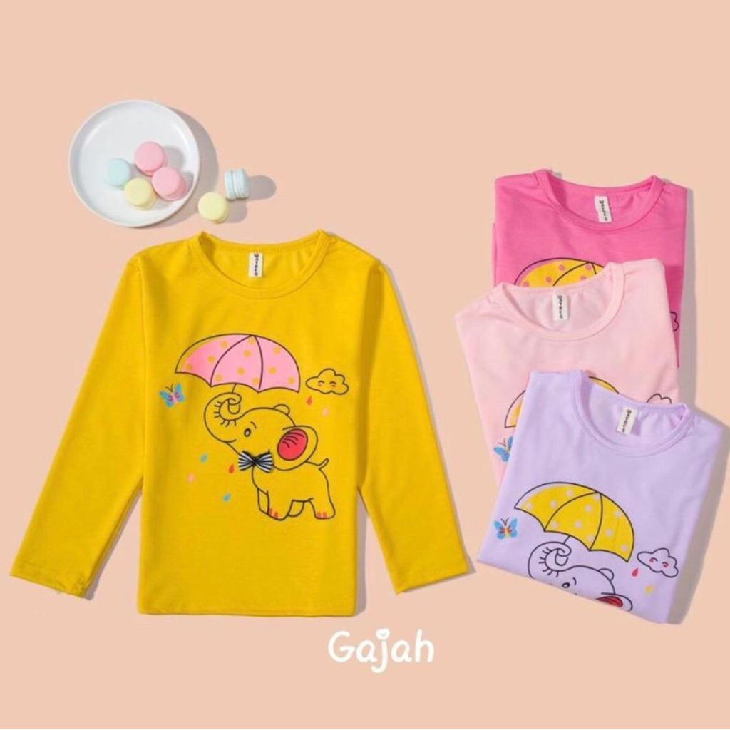 KAOS ANAK PEREMPUAN LENGAN PANJANG IMPORT / KAOS LENGAN PANJANG ANAK HE-LING PEREMPUAN / KAOS PANJAN