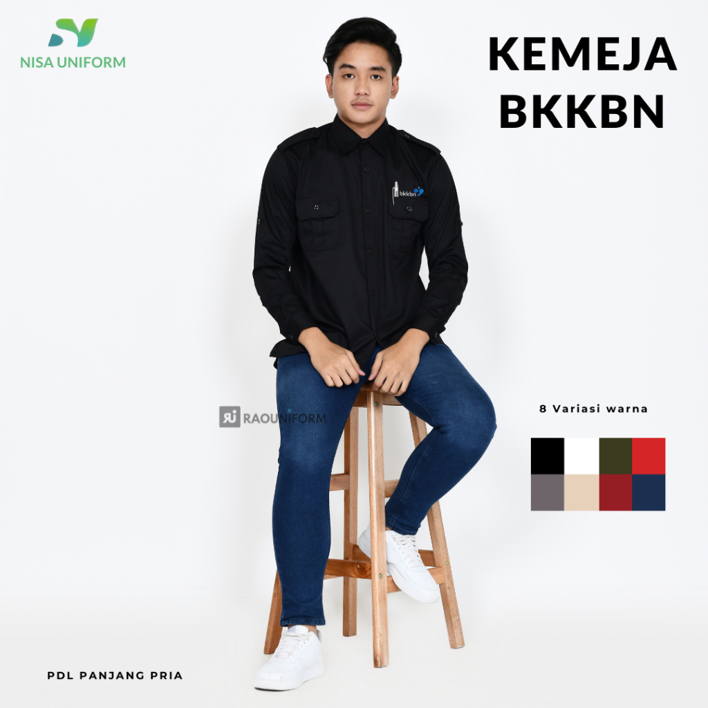 Baju BKKBN 2024/Baju Putih PNS/Baju BKKBN/Seragam BKKBN Lengan Panjang/Seragam PDL Pria Panjang