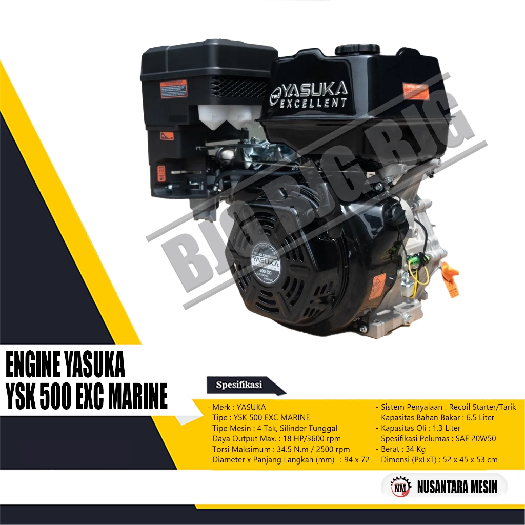 MESIN PENGGERAK SERBGUNA / GASOLINE ENGINE YASUKA YSK 500 EXCELLENT MARINE 4 TAK