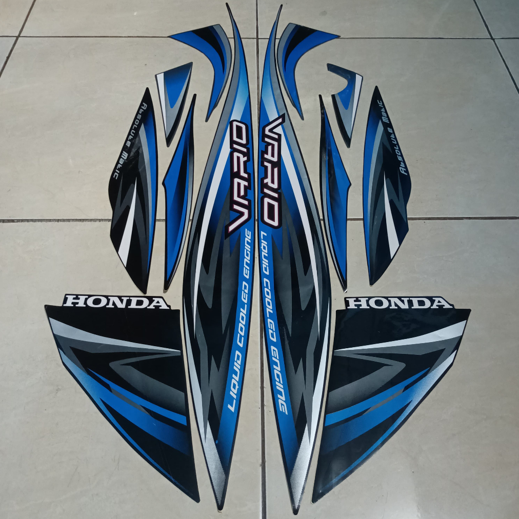 stiker striping honda vario 110 karbu 2012 hitam lis body standar berkualitas original