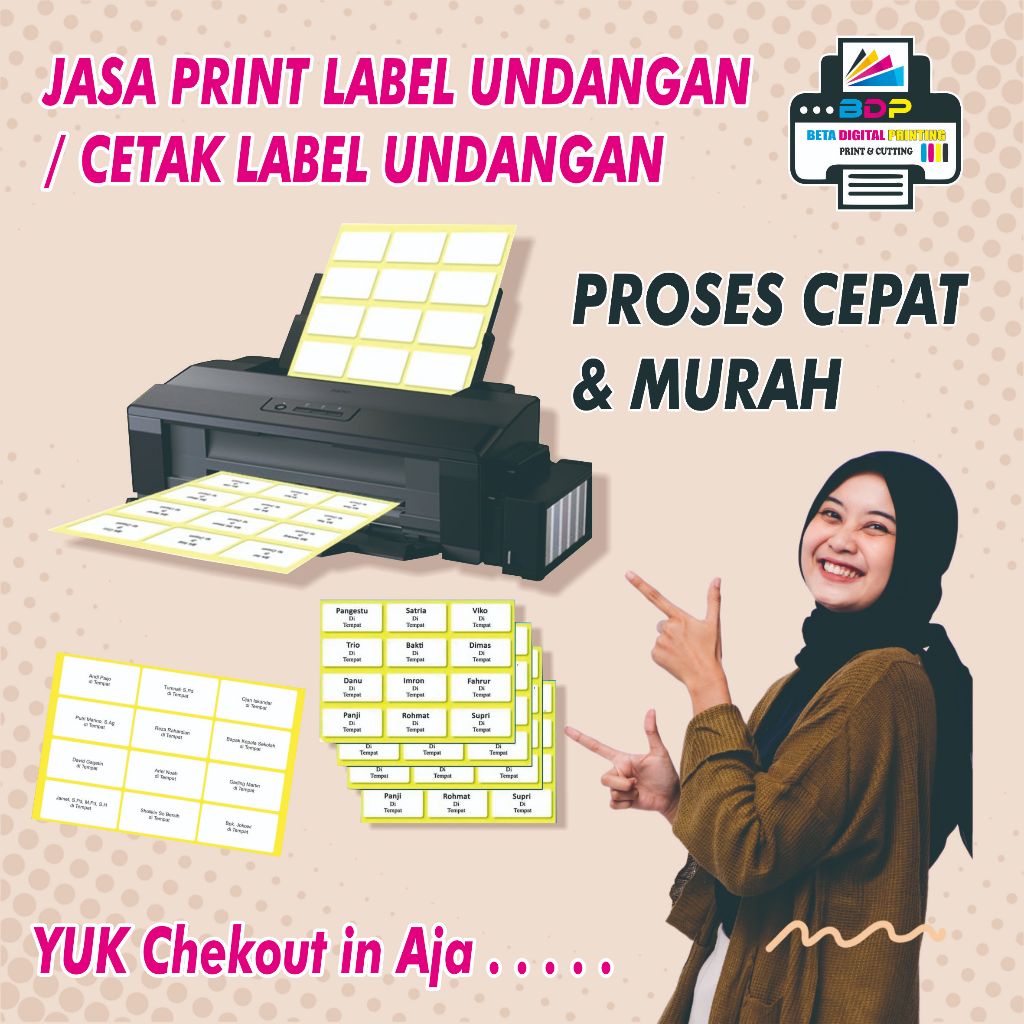 Print Label Undangan Cetak Label Undangan
