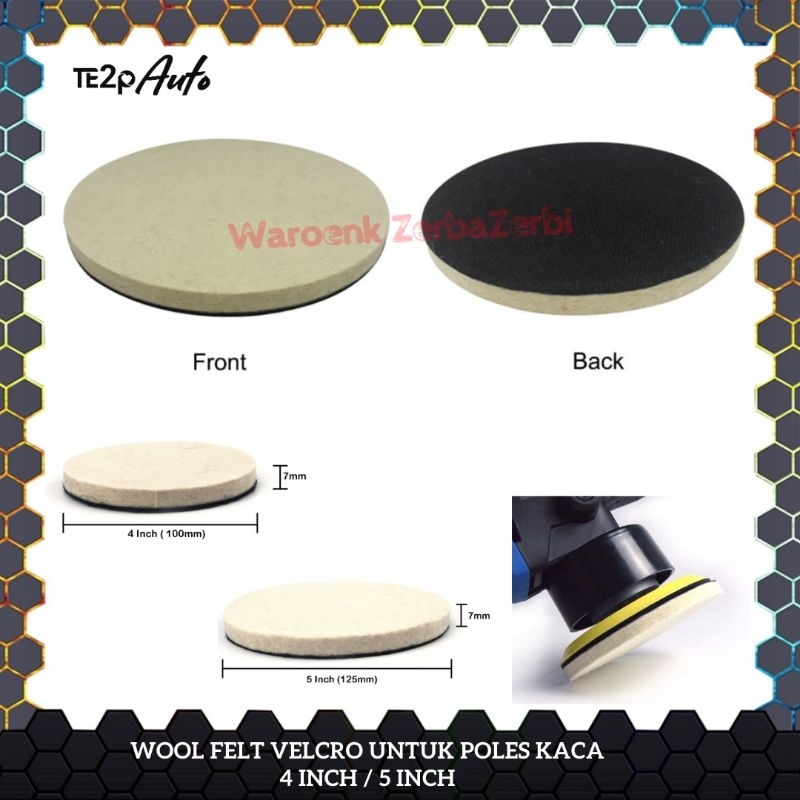 KEPALA BUSA POLES PEMOLES BACKING PAD WOOL FELT VELCRO POLISHING BUFFING WHEEL PAD GLASS DISC MENGHI