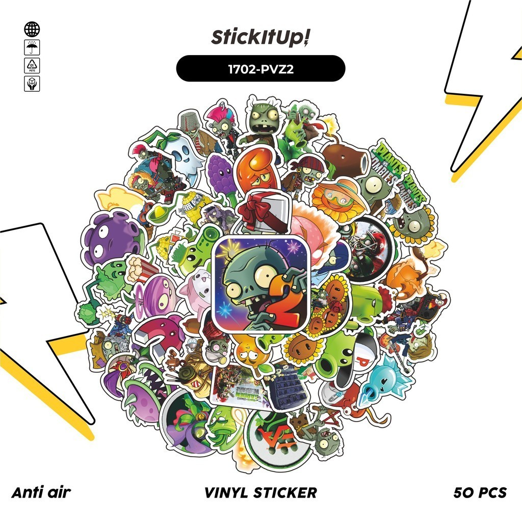 

COD✨ 100 Pcs Stiker Pack PLANT VS ZOMBIE CHARACTER MIX 002 Lucu Aesthetic Vynil Waterproof untuk Freebies Sticker Buku Journal Casing HP Laptop