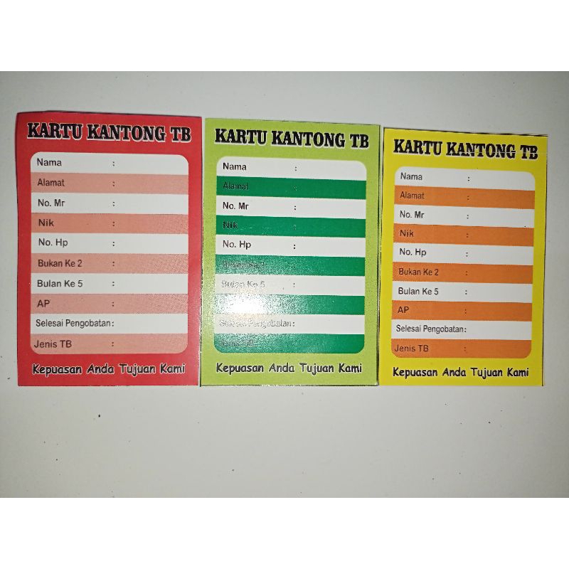 

Ready Stok Kartu TB Siap Kirim