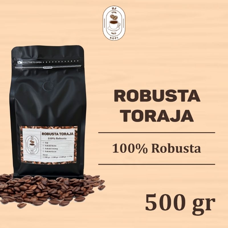 

Kopi Robusta Toraja Robusta Coffee Roast Beans 500gr Biji Bubuk