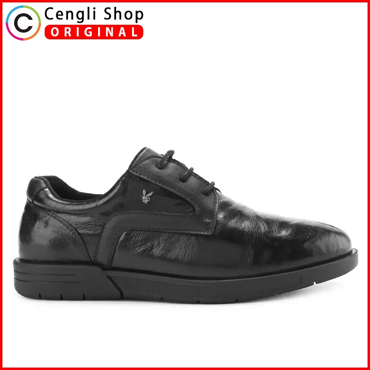 SEPATU FORMAL PLAYBOY PRIA ORIGINAL PANTOFEL KULIT ASLI HITAM PL21