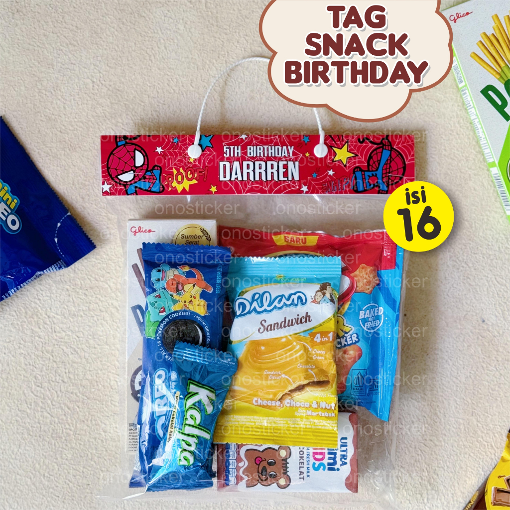 

Tas Snack Ulang Tahun / Tag Snack Plastik Birthday