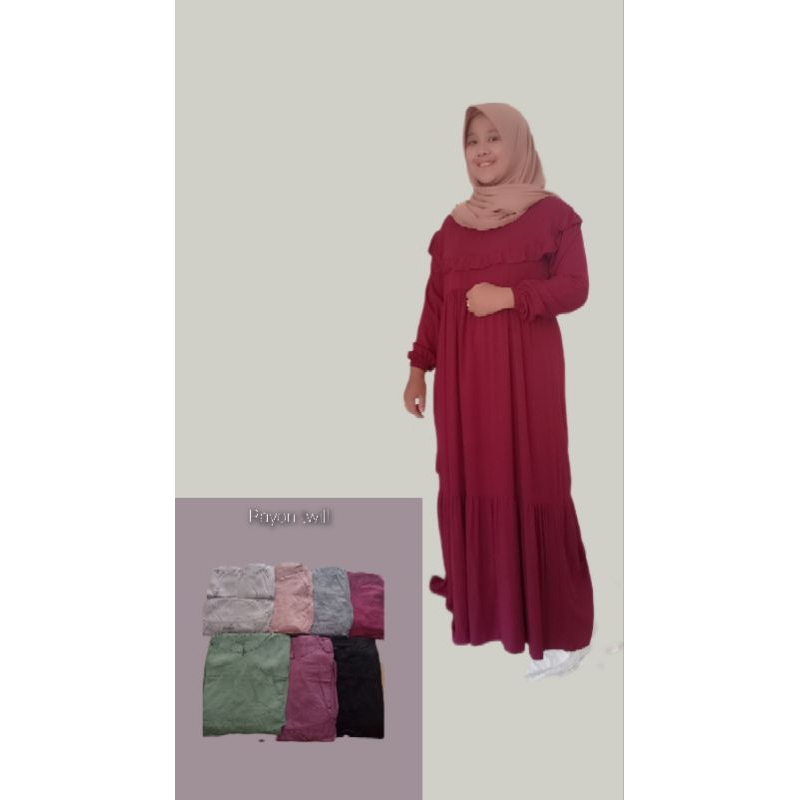 gamis rayon twill premium ori tebal SAM gamis dress katun wanita ori