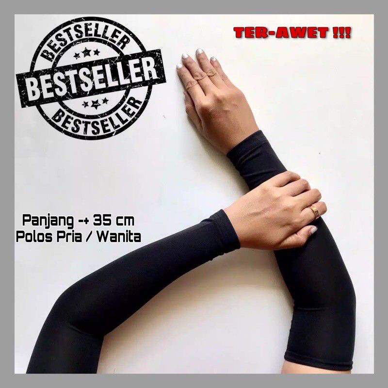 Manset Lengan Panjang Hitam Polos / Sarung Lengan / Handsock Hitam Polos Pria dan Wanita manset pria