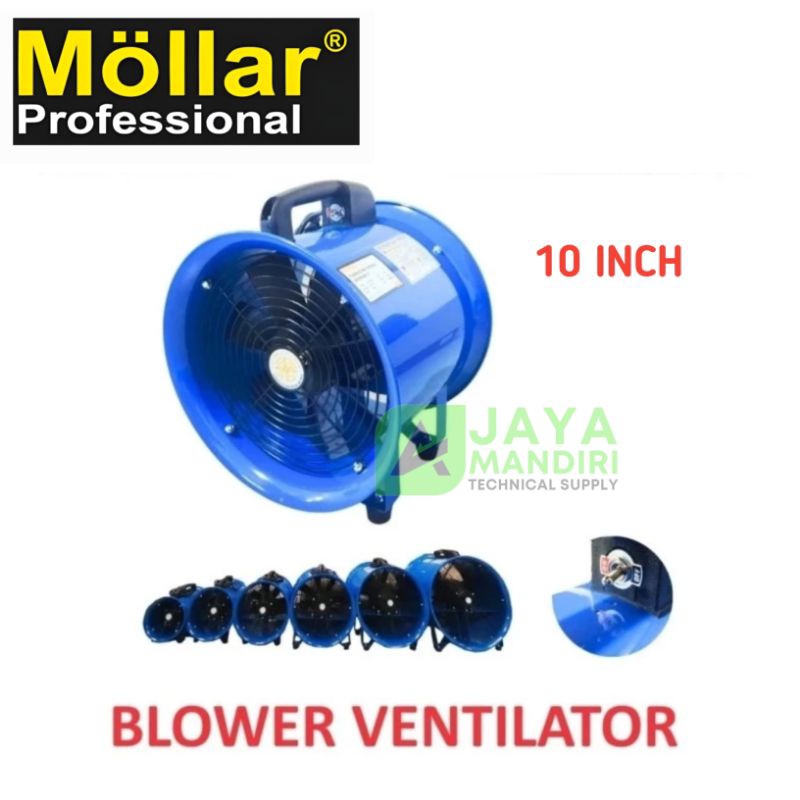 Portable Blower Ventilator 10" MOLLAR PBV250R Exhaust Fan 10 Inch / Kipas Blower Exhaust Angin 10 In