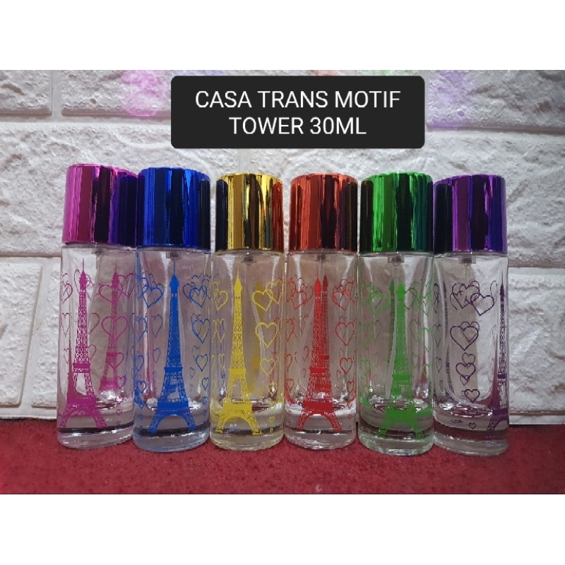 BOTOL SPRAY CASA TRANS MOTIF TOWER 30ML (PERLUSIN)
