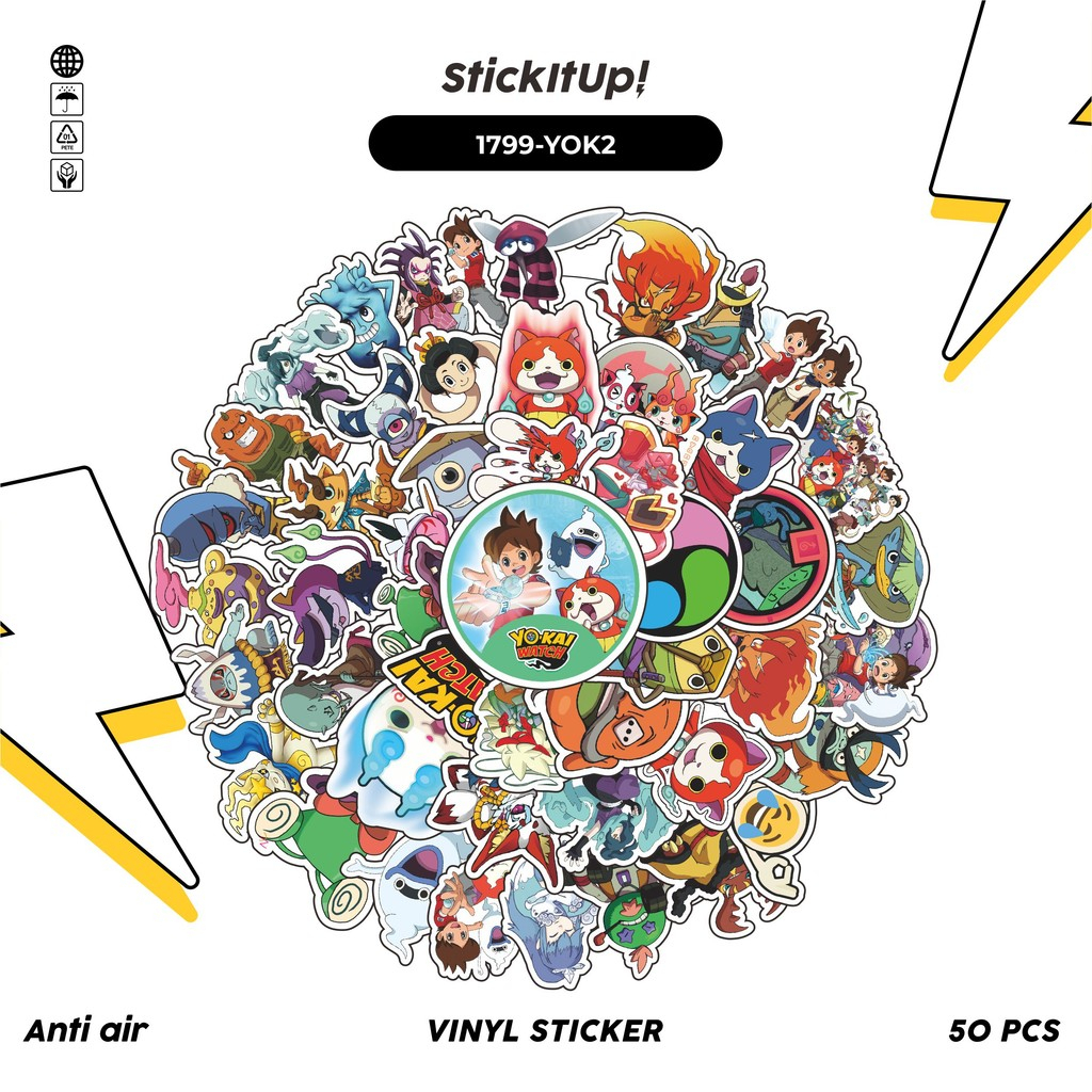 

COD✨ 50 Pcs Stiker Pack YOKAI WATCH MIX 02 Lucu Aesthetic Vynil Waterproof untuk Freebies Sticker Buku Journal Casing HP Laptop