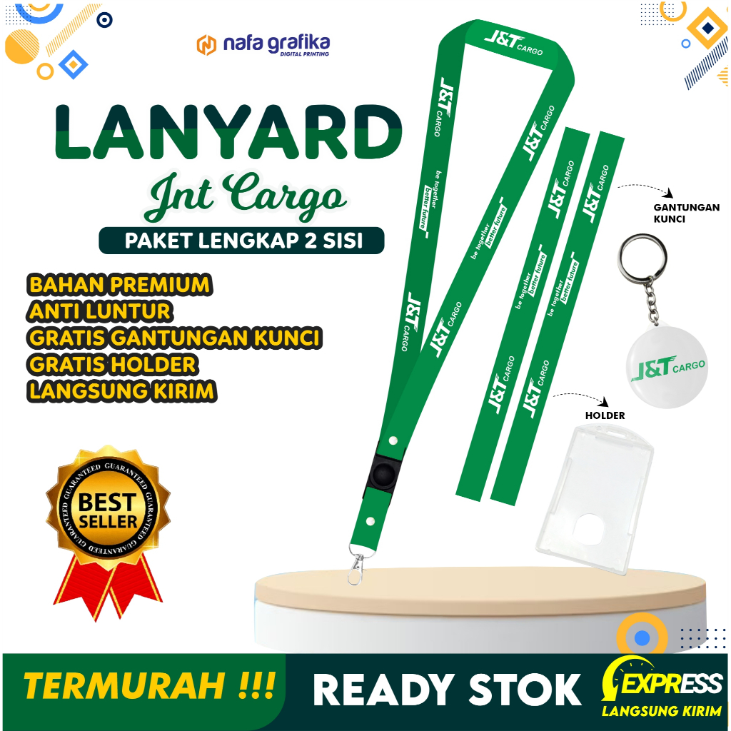 

(READY STOK) Paket Tali Lanyard JNT CARGO Name Tag Full Printing Satuan Bisa Custom Langsung Kirim