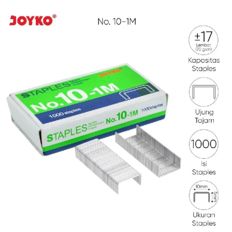 

Isi Stapler Joyko No. 10-1M 1 box isi 1000 pcs / Staples / Refill Stapler