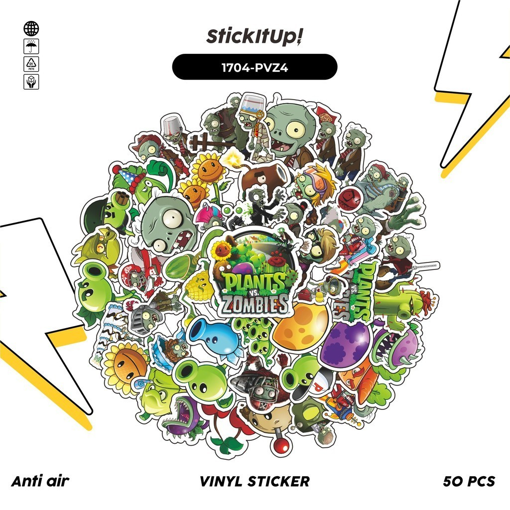 

COD✨ 100 Pcs Stiker Pack PLANT VS ZOMBIE CHARACTER MIX 004 Lucu Aesthetic Vynil Waterproof untuk Freebies Sticker Buku Journal Casing HP Laptop