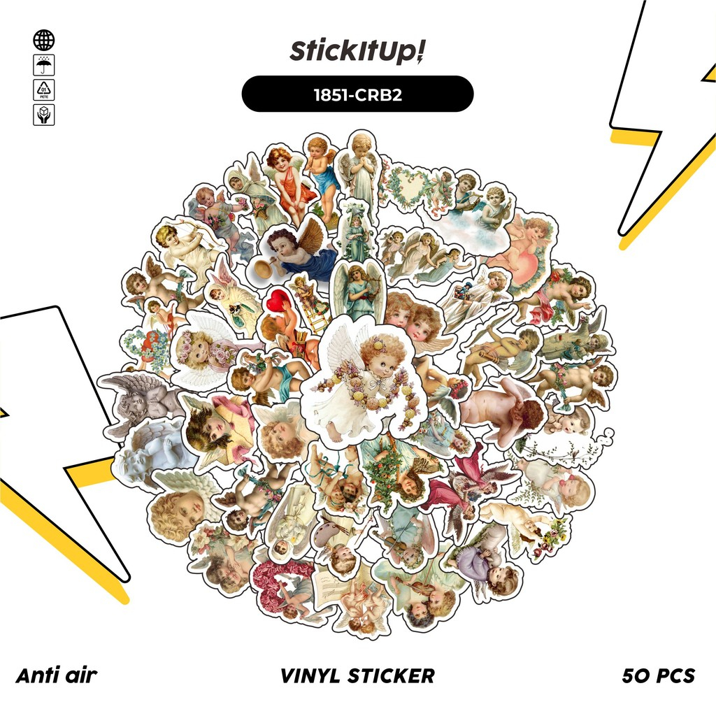 

COD✨ 50 Pcs Stiker Pack VINTAGE SERIES CHAR CHERUB MIX 02 Lucu Aesthetic Vynil Waterproof untuk Freebies Sticker Buku Journal Casing HP Laptop