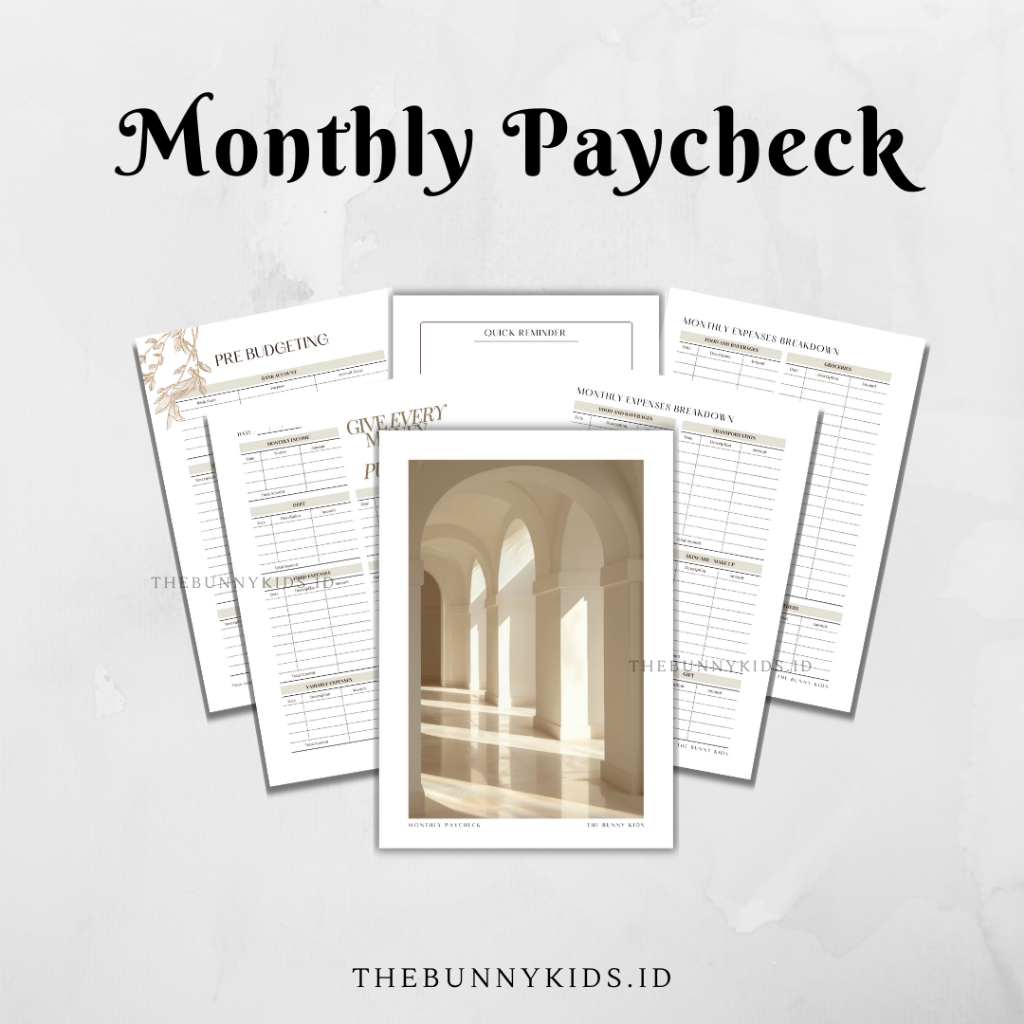 

The Bunny Kids A5 Monthly Paycheck | A5 Binder Keuangan Murah | Planner keuangan Murah| Isi Binder A5 | Sinking Fund Keuangan | Kerta Binder 5A Money Planner | Buku Agenda Keuangan |