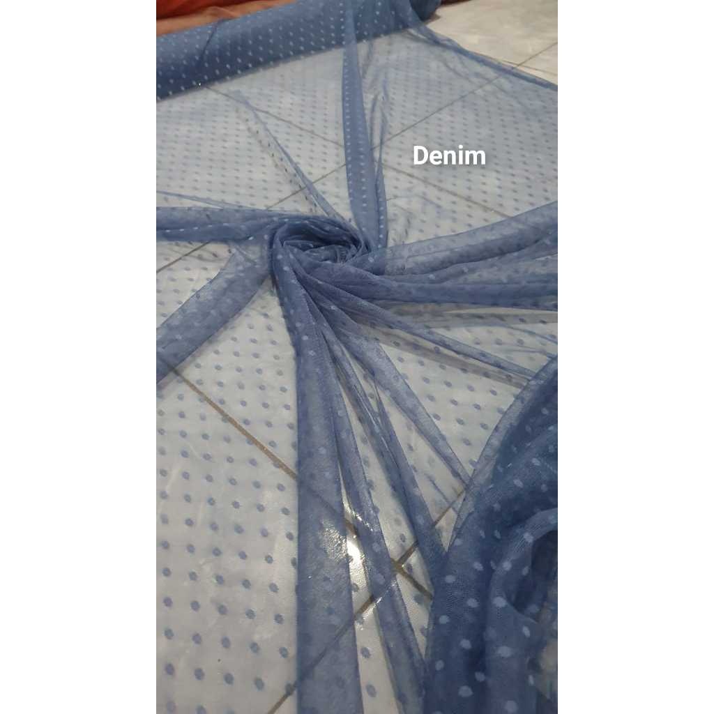 Kain Tile Dot / Bahan Tulle Polkadot / Cocok Untuk Dress,Gaun,dll / TERMURAH