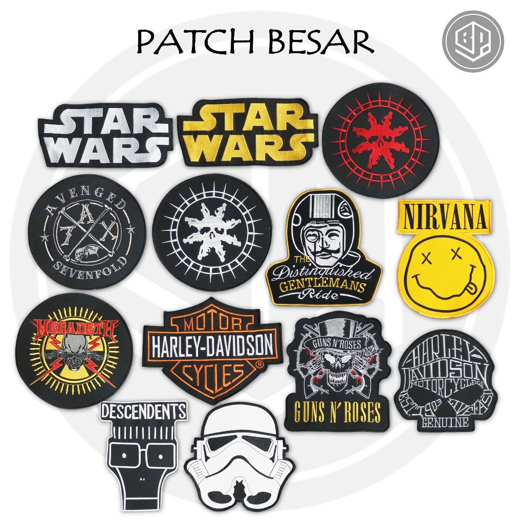 PATCH BORDIR JAHIT BACKPATCH BORDIR BESAR PUNGGUNG MODEL MOTOR