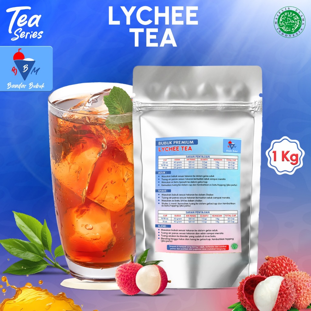 

LYCHEE TEA 1KG BANDAR BUBUK MINUMAN PREMIUM READY BANYAK VARIAN RASA