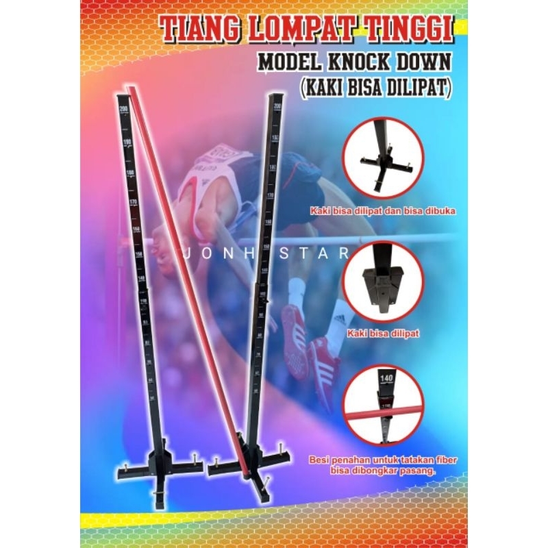 TIANG LOMPAT TINGGI 1SETT / TIANG LOMPAT TINGGI IMPORT PLUS MISTAR ( JASA KIRIM HANYA BISA PAKAI J&T