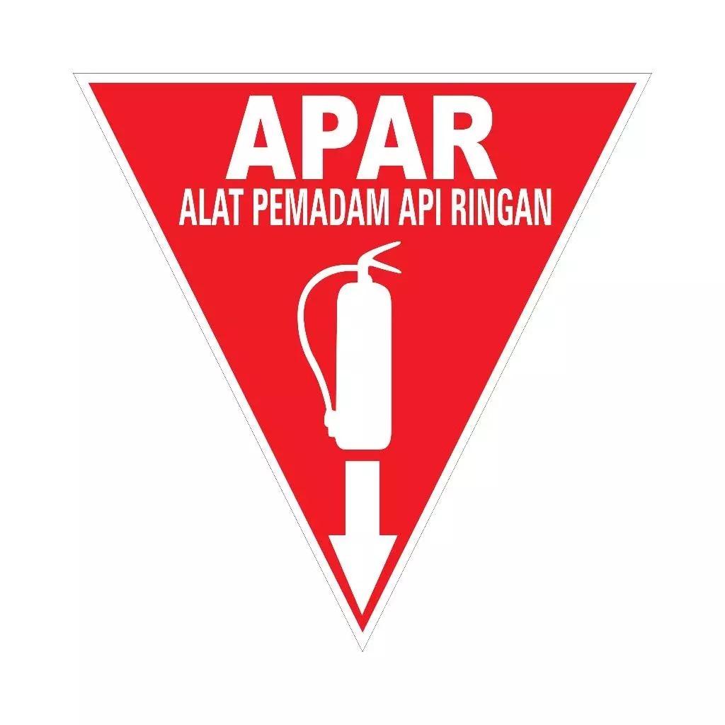 

STIKER VINYL SEGITIGA APAR UK. 25 X 25 CM SIGN RAMBU K3 SAFETY