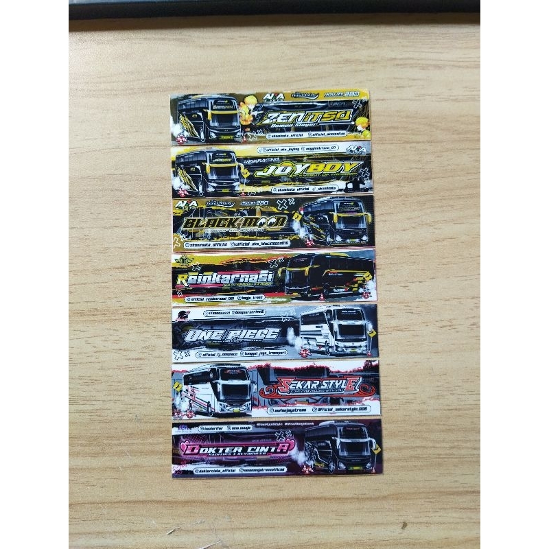

stiker bus telolet bus sekar style, aka black moon, joy boy, reinkarnasi, dokter cinta dll