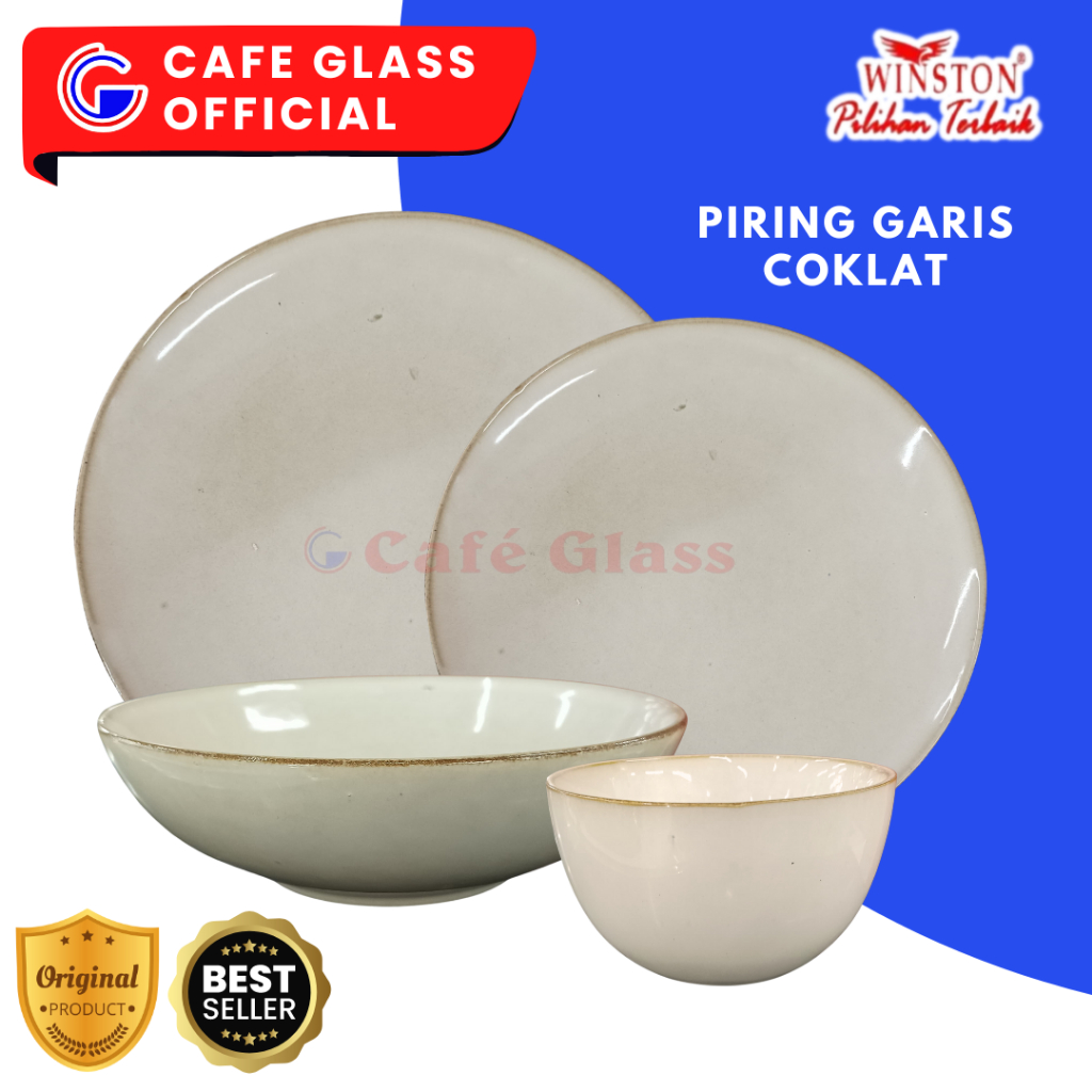 Piring Set Keramik Cream | Piring Saji | Mangkok Kuah | Mangkok Saji Aesthetic Cream