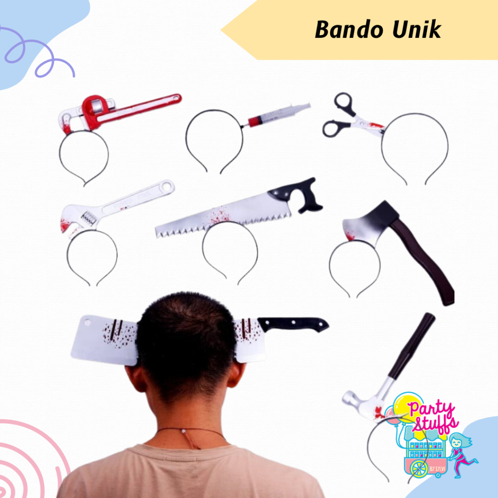 Bando unik halloween | Bando pisau halloween | Bando pisau | Bando gunting
