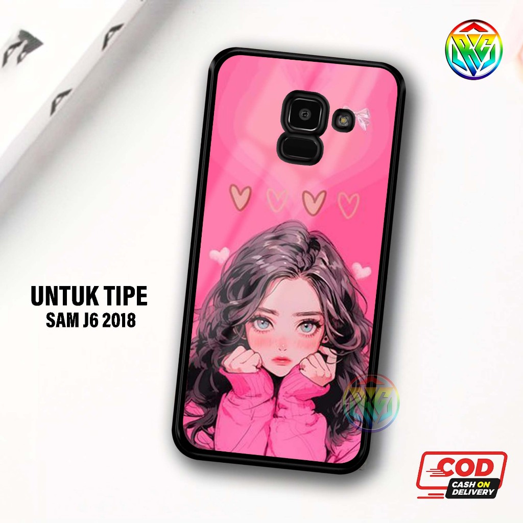 Real Case Samsung J6 2018 Terbaru Case kilau - New Case Glossy casing Hp Samsung J6 2018 [Motif CEWE