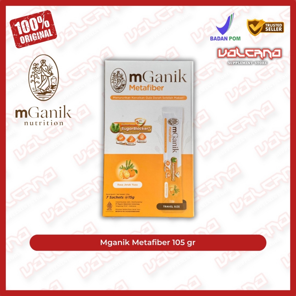 mGanik Metafiber Travel Size 105 gr 7 sachet Meta Fiber Minuman Serat Sugar Blocker Suplemen Diabete