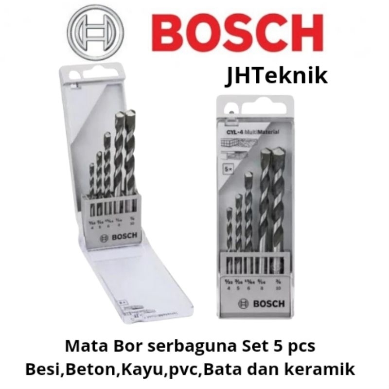JHTeknik Mata Bor Serbaguna Set 5 Pcs BOSCH CYL-4 ASLI ORIGINAL/Bosch Mata Bor Multipurpose CYL-4 Se
